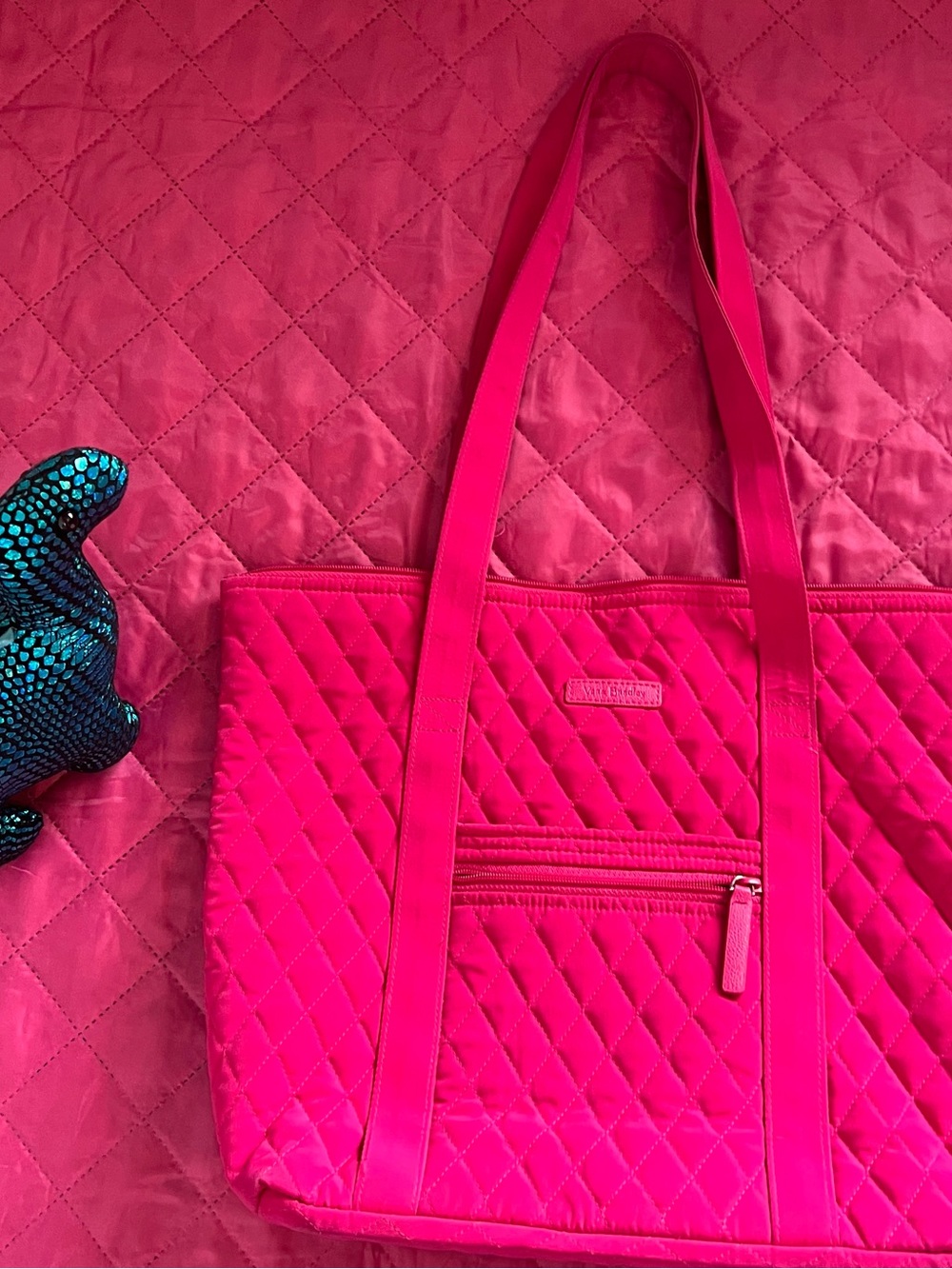 Vera Bradley Quilted Hot Pink Tote Bag - Women's Shoulder Bag